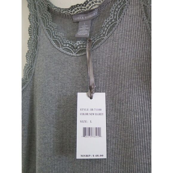 Isabella Rodriguez IR-71100 Women's Sz L Gray Tank Top $48 - Picture 6 of 8
